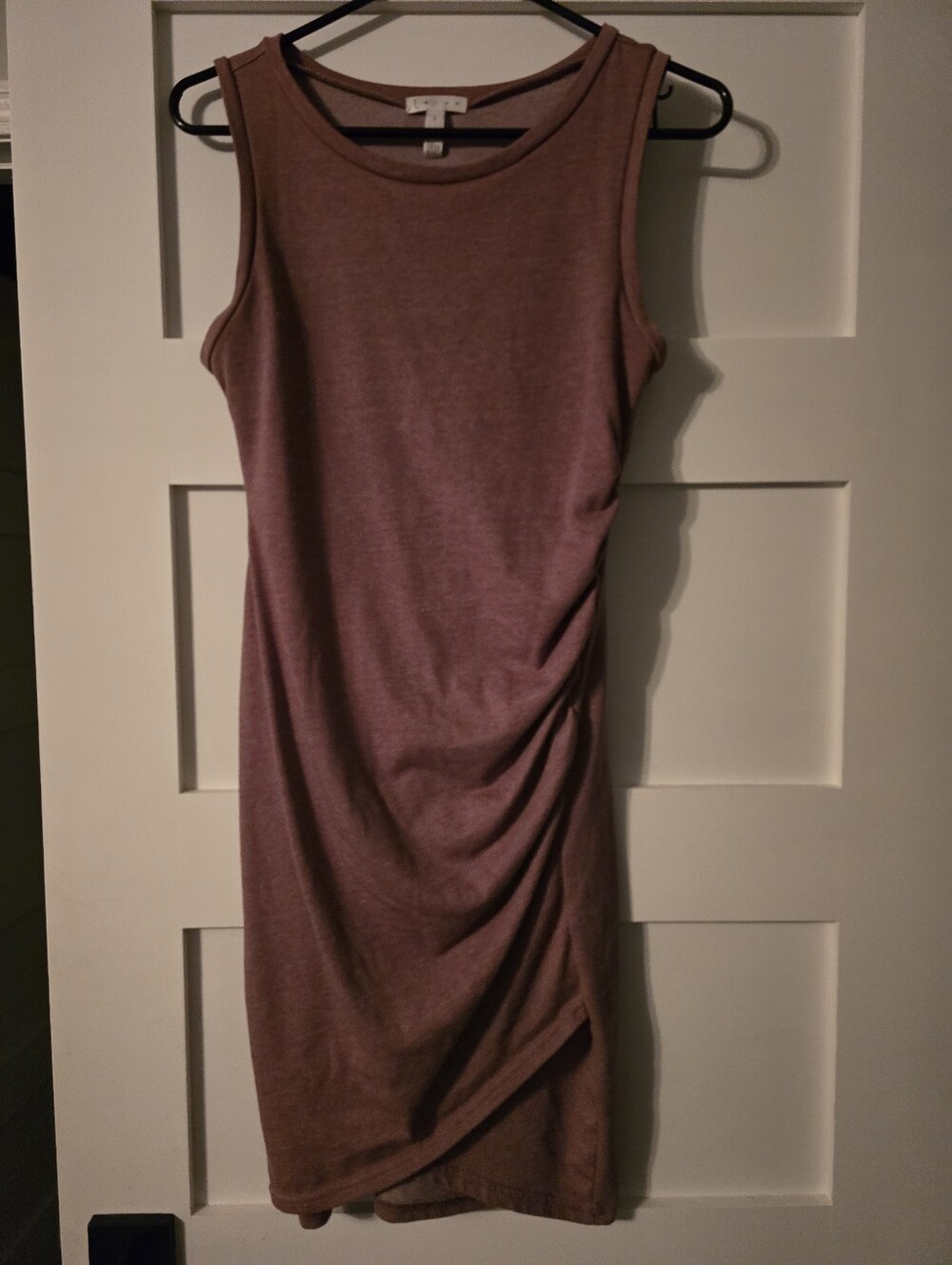 Leith Mauve Sleeveless Ruched Tank Dress